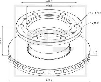 PE Automotive 026.651-10A - Гальмівний диск autocars.com.ua