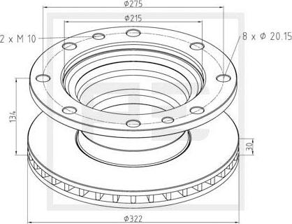 PE Automotive 026.654-10A - Тормозной диск avtokuzovplus.com.ua