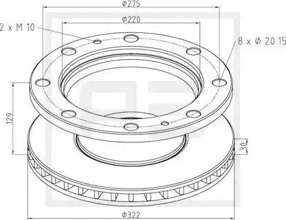 PE Automotive 026.655-10A - Тормозной диск avtokuzovplus.com.ua