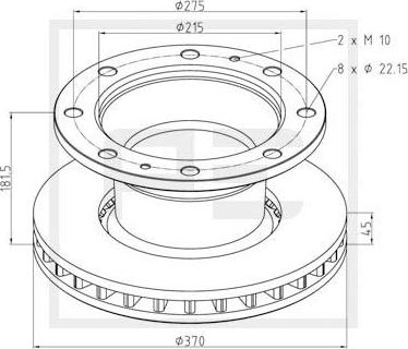 PE Automotive 026.660-10A - Тормозной диск avtokuzovplus.com.ua