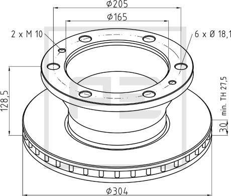 PE Automotive 026.677-10A - Гальмівний диск autocars.com.ua