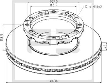 PE Automotive 026.682-00A - Тормозной диск avtokuzovplus.com.ua