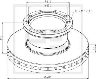 PE Automotive 056.102-00A - Тормозной диск autodnr.net