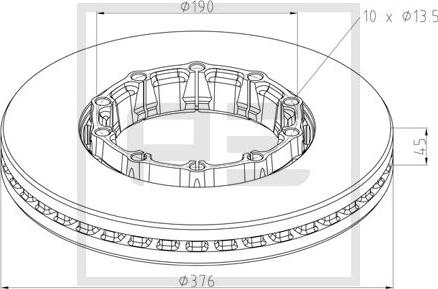 PE Automotive 066.256-10A - Тормозной диск autodnr.net