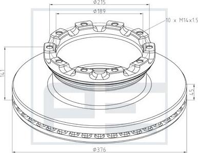 PE Automotive 066.800-00A - Гальмівний диск autocars.com.ua