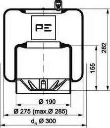 PE Automotive 084.107-74A - Кожух пневматичної ресори autocars.com.ua