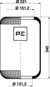 PE Automotive 084.133-70A - Кожух пневматической рессоры avtokuzovplus.com.ua