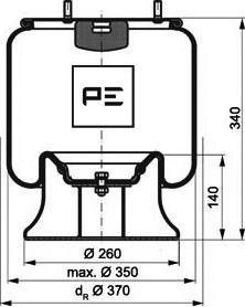 PE Automotive 084.277-71A - Кожух пневматической рессоры avtokuzovplus.com.ua