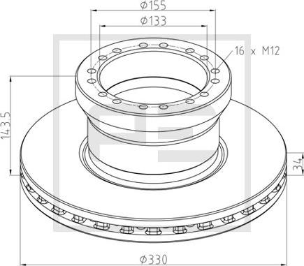 PE Automotive 106.005-10A - Тормозной диск avtokuzovplus.com.ua