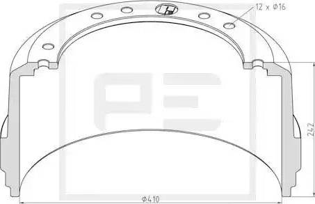 PE Automotive 146.171-00A - Тормозной барабан avtokuzovplus.com.ua