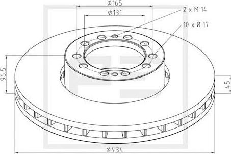 PE Automotive 256.028-00A - Тормозной диск avtokuzovplus.com.ua