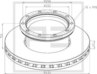 PE Automotive 266.003-00A - Тормозной диск avtokuzovplus.com.ua