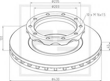 PE Automotive 486.000-00A - Тормозной диск avtokuzovplus.com.ua