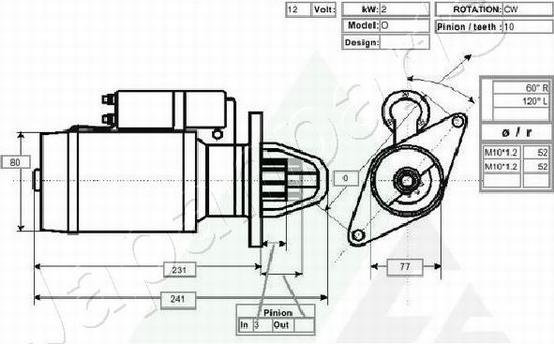 Pemebla JAPMTC952 - Стартер autocars.com.ua