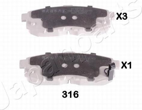 Pemebla JAPPP-316AF - Гальмівні колодки, дискові гальма autocars.com.ua