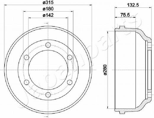Pemebla JAPTA-0318 - Гальмівний барабан autocars.com.ua