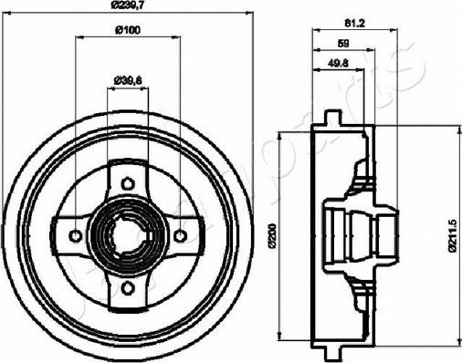 Pemebla JAPTA-0909 - Гальмівний барабан autocars.com.ua