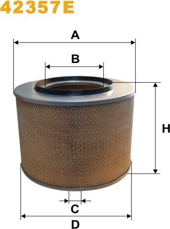Pemebla WIX42357E - Повітряний фільтр autocars.com.ua
