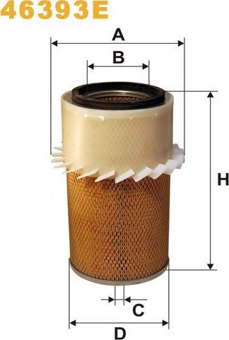 Pemebla WIX46393E - Повітряний фільтр autocars.com.ua
