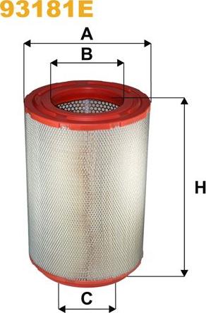 Pemebla WIX93181E - Повітряний фільтр autocars.com.ua