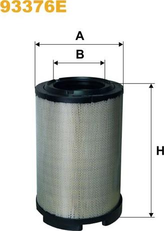 Pemebla WIX93376E - Повітряний фільтр autocars.com.ua
