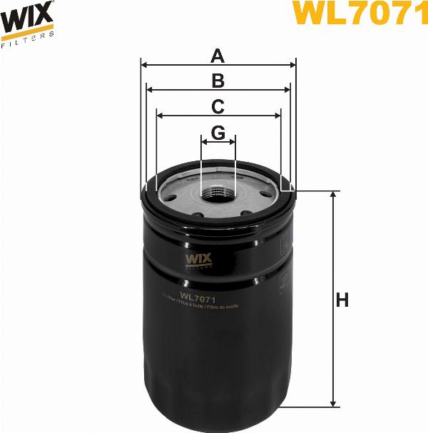 Pemebla WIXWL7071 - Масляний фільтр autocars.com.ua