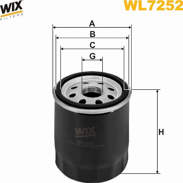 Pemebla WIXWL7252 - Масляний фільтр autocars.com.ua