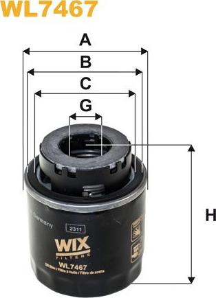 Pemebla WIXWL7467 - Масляний фільтр autocars.com.ua
