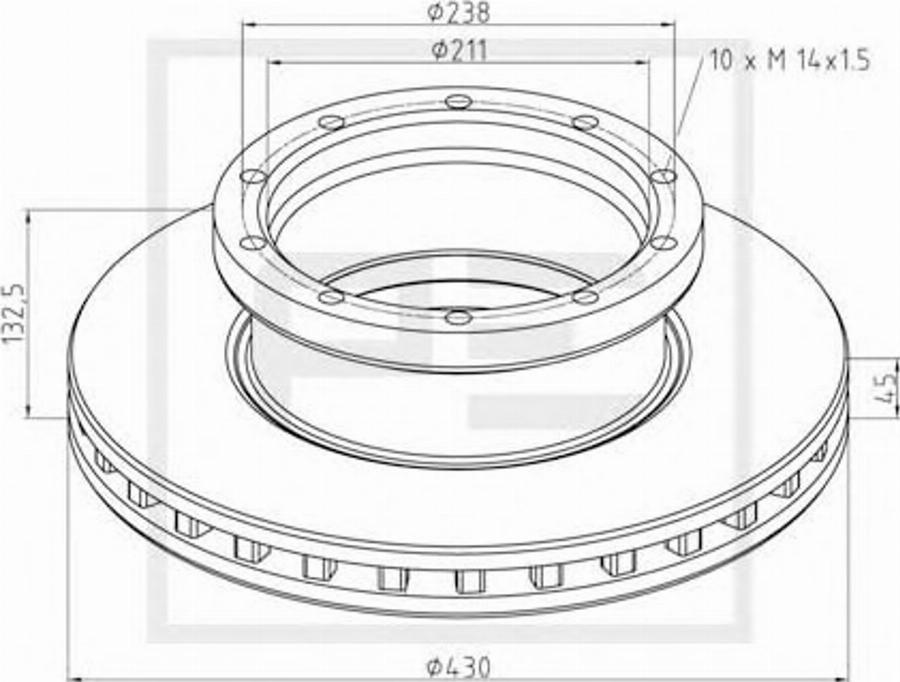 PETERS 016.295-00A - Гальмівний диск autocars.com.ua