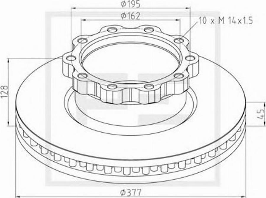 PE Automotive 036.117-00A - Гальмівний диск autocars.com.ua