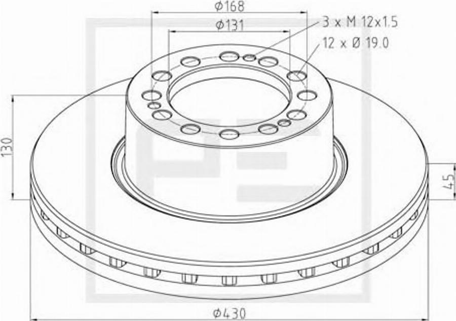 PE Automotive 066.252-00A - Гальмівний диск autocars.com.ua