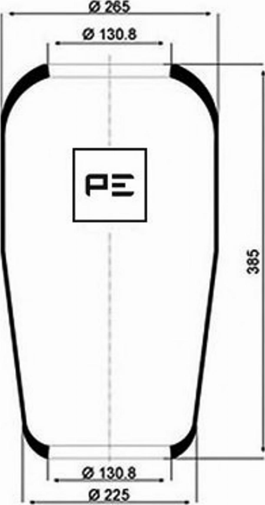 PE Automotive 08402870A - Кожух пневматичної ресори autocars.com.ua