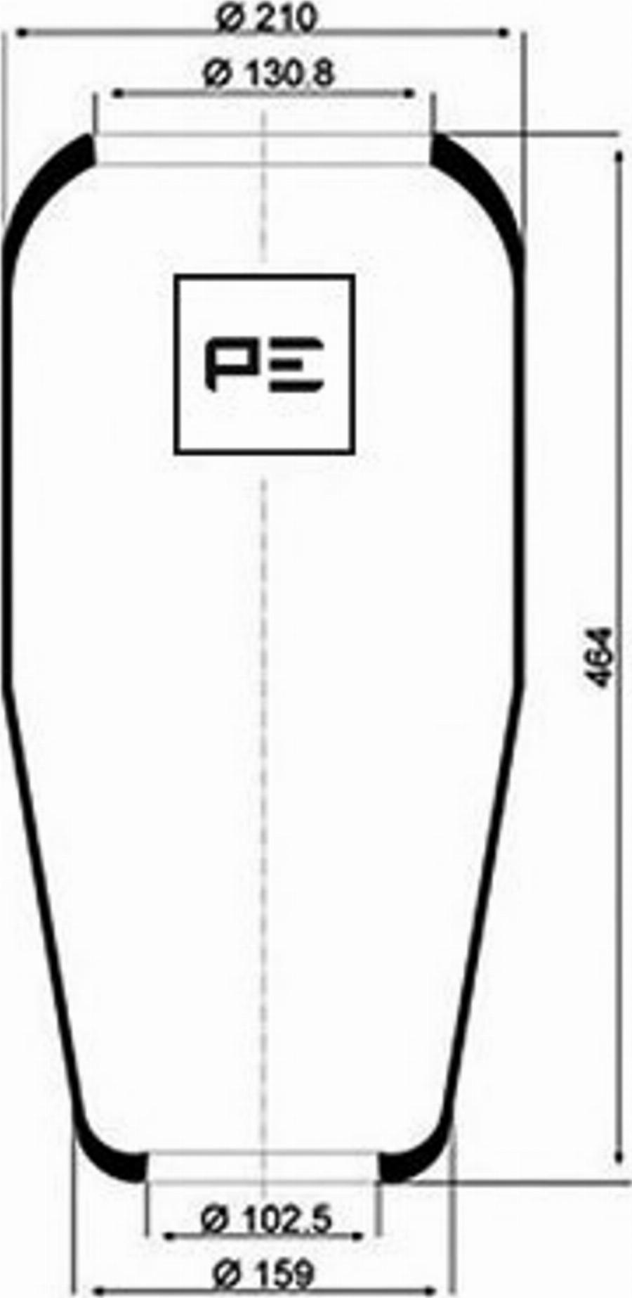 PE Automotive 084.060-70A - Кожух пневматичної ресори autocars.com.ua