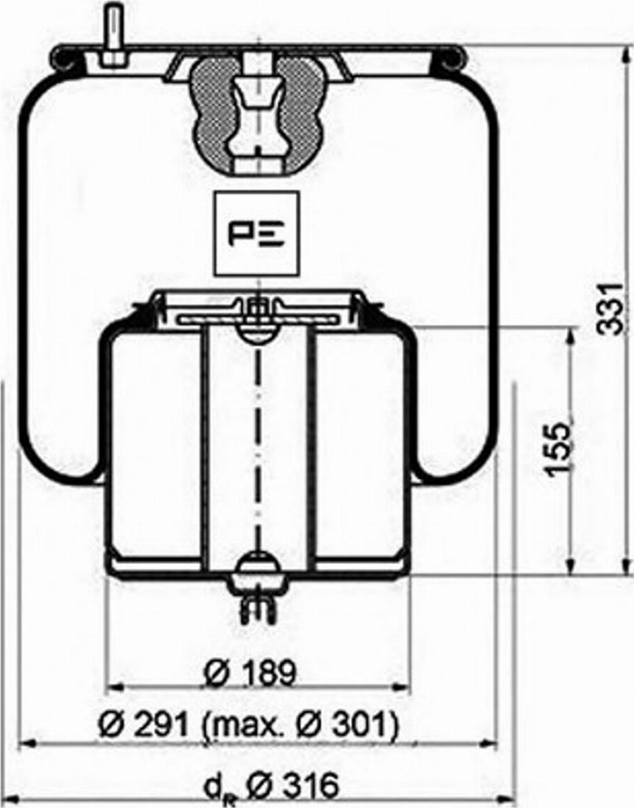 PETERS 084.109-71A - Кожух пневматичної ресори autocars.com.ua