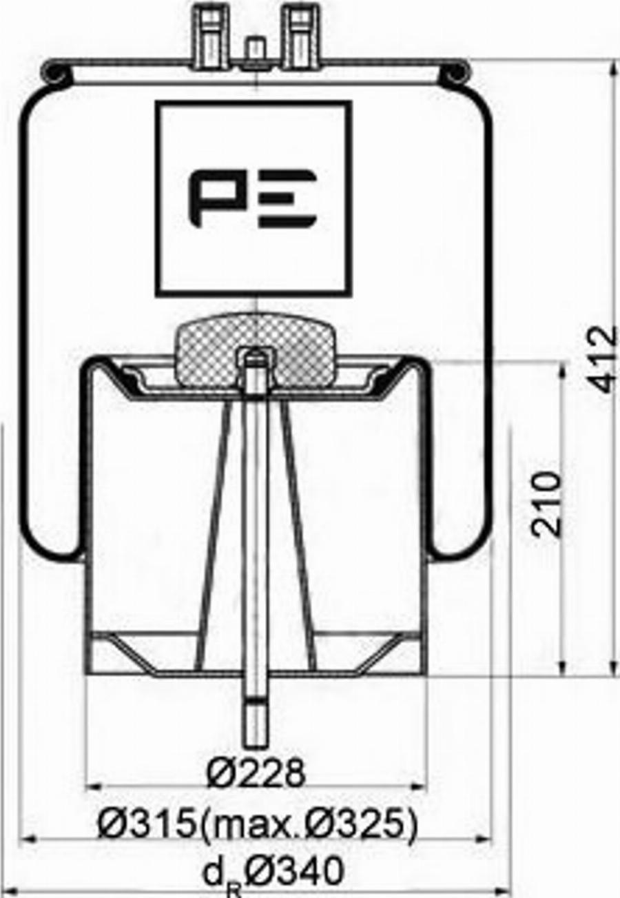 PETERS 084.118-72A - Кожух пневматичної ресори autocars.com.ua