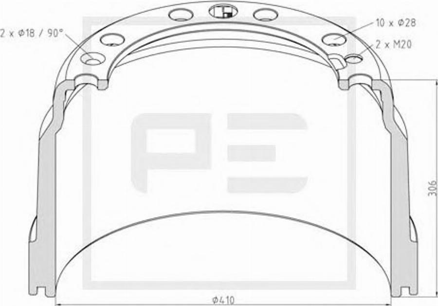 PE Automotive 146.137-00A - Гальмівний барабан autocars.com.ua