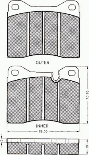 Pex 7033 - Тормозные колодки, дисковые, комплект avtokuzovplus.com.ua