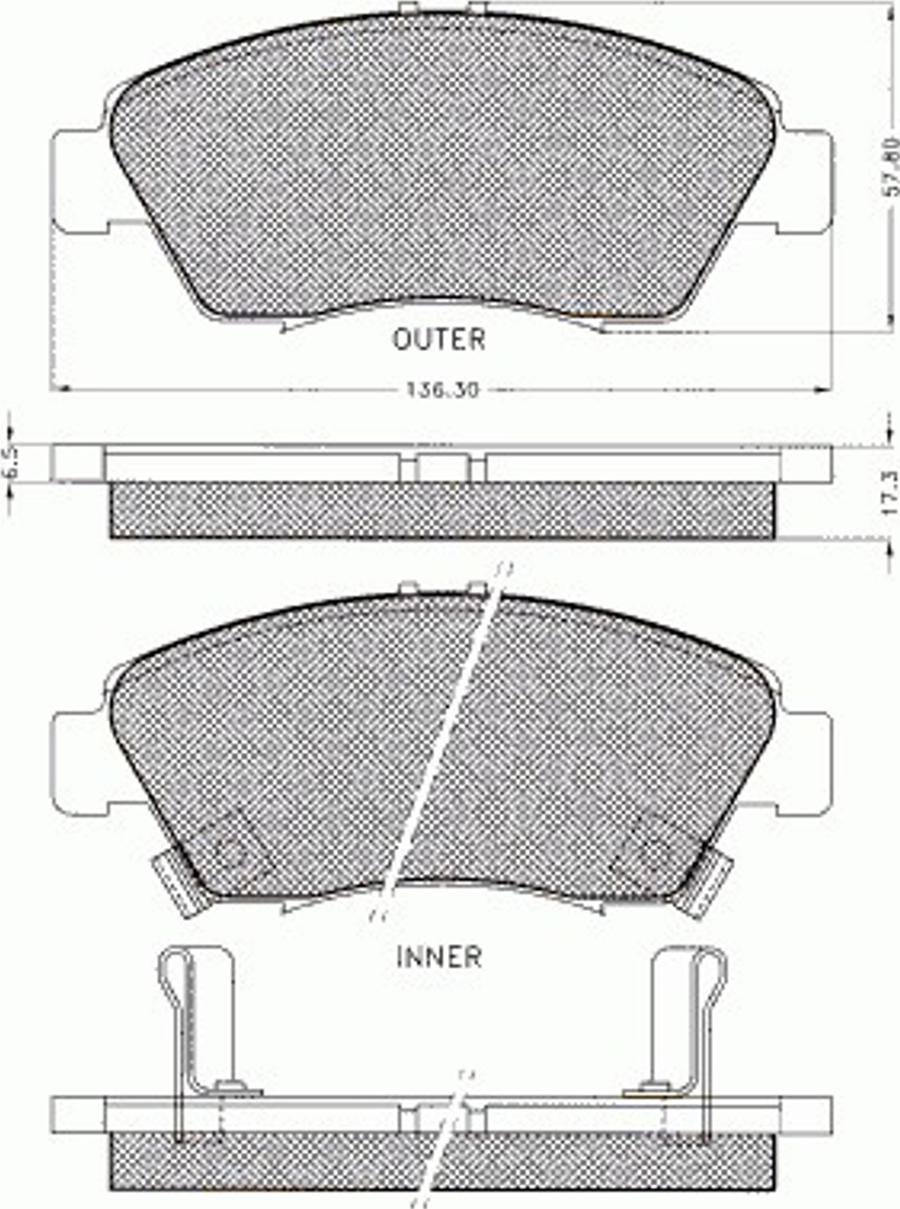 Pex 7127 - Тормозные колодки, дисковые, комплект avtokuzovplus.com.ua