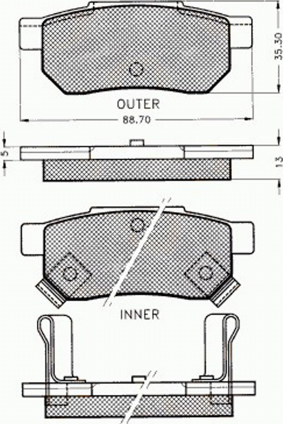 Pex 7134 - Тормозные колодки, дисковые, комплект avtokuzovplus.com.ua