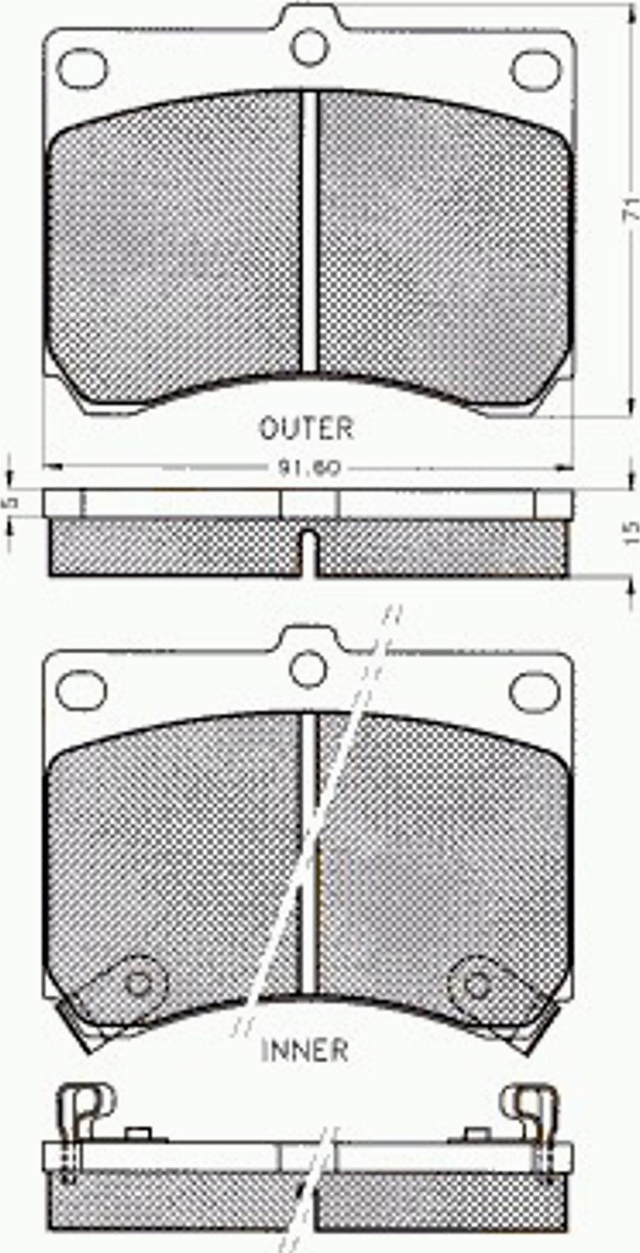 Pex 7157 - Тормозные колодки, дисковые, комплект avtokuzovplus.com.ua