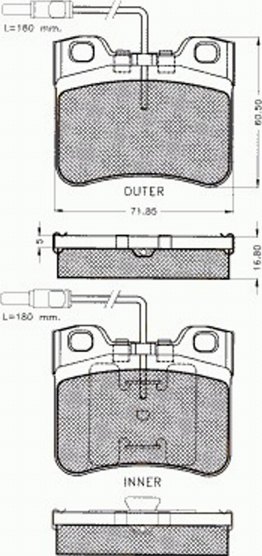 Pex 7198 - Тормозные колодки, дисковые, комплект avtokuzovplus.com.ua