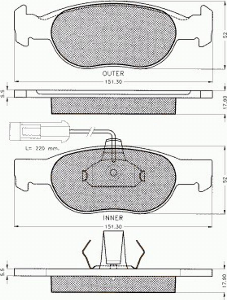 Pex 7.432 - Тормозные колодки, дисковые, комплект avtokuzovplus.com.ua