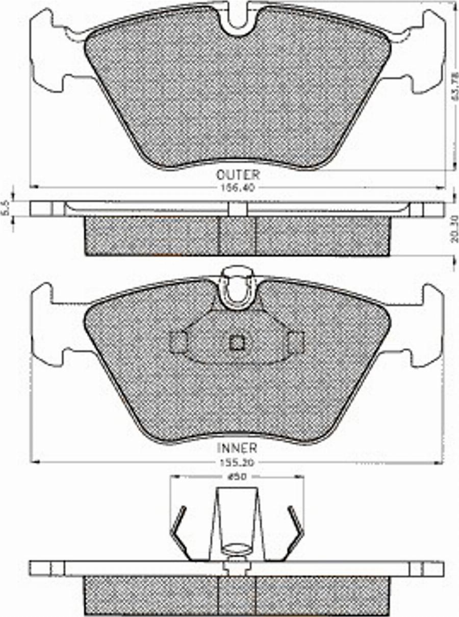 Pex 7443S - Тормозные колодки, дисковые, комплект avtokuzovplus.com.ua