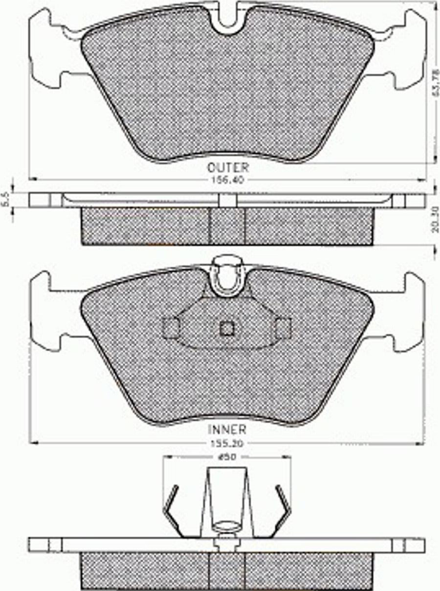 Pex 7443 - Тормозные колодки, дисковые, комплект avtokuzovplus.com.ua