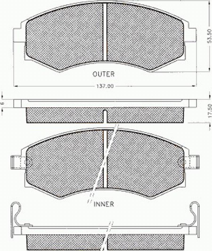 Pex 7496 - Тормозные колодки, дисковые, комплект avtokuzovplus.com.ua