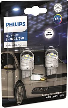 PHILIPS 11066CU31B2 - Лампа светодиодная LED WHITE W21-5W Ultinon Pro3100 12V 2.4-0.48W W3x16q пр-во Philips autocars.com.ua
