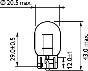 PHILIPS 12065B2 - Лампа розжарювання W21W 12V W3x16q 2шт bliste VISION вир-во Philips autocars.com.ua