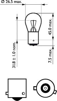 PHILIPS 12088CP - Лампа накаливания, фонарь сигнала тормоза / задний габаритный avtokuzovplus.com.ua