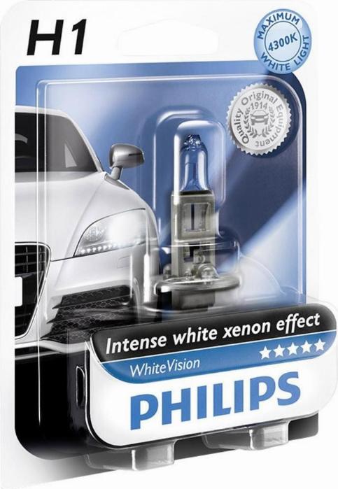 PHILIPS 12258CVB1 - Лампа накаливания H1 12V 55W P14.5s Cristal Vision 1шт blister 4300K пр-во Philips autocars.com.ua