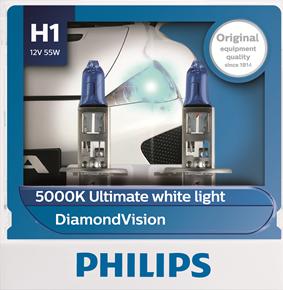 PHILIPS 12258DVS2 - Лампа розжарювання H1 12V 55W P14.5s Diamond Vision 5000K вир-во Philips autocars.com.ua